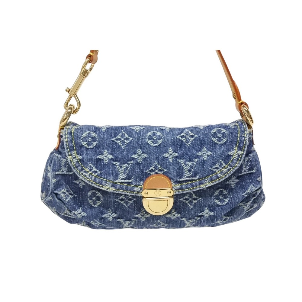 Louis Vuitton Monogram leather Pleaty handbag denim blue